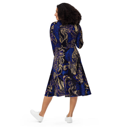 Regal Long Sleeve Midi Dress