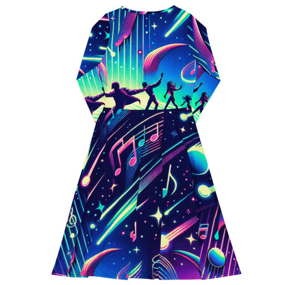 Hallyu Vibe Couture Long Sleeve Midi Dress