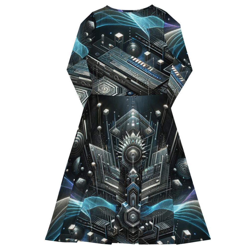 Hallyu Vibe Couture Long Sleeve Midi Dress