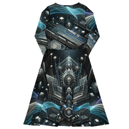 Hallyu Vibe Couture Long Sleeve Midi Dress