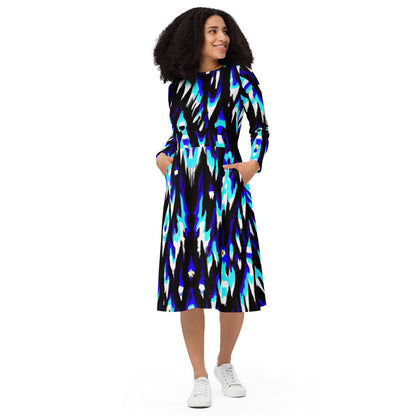 Regal Long Sleeve Midi Dress