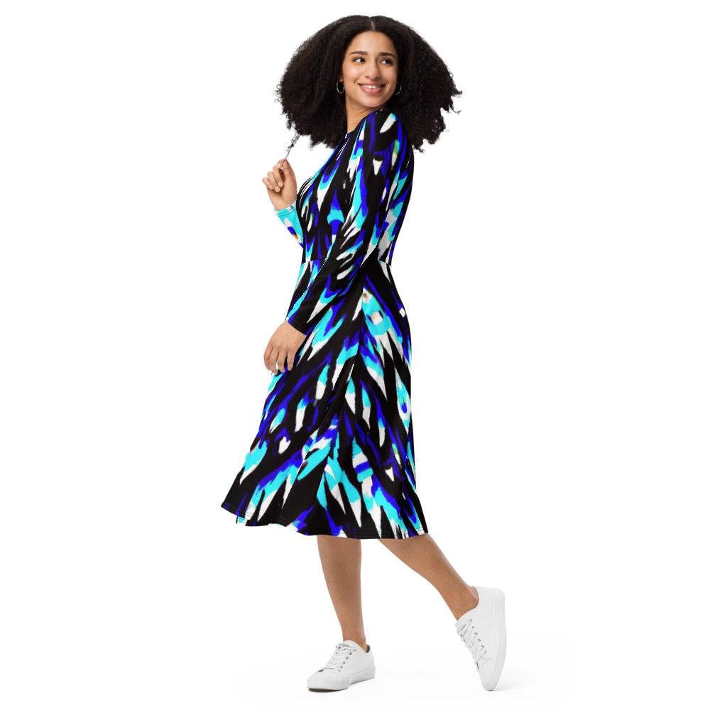 Regal Long Sleeve Midi Dress