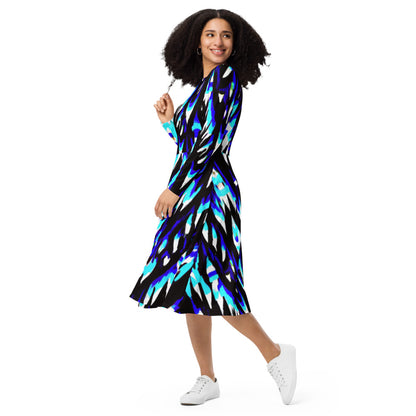 Regal Long Sleeve Midi Dress