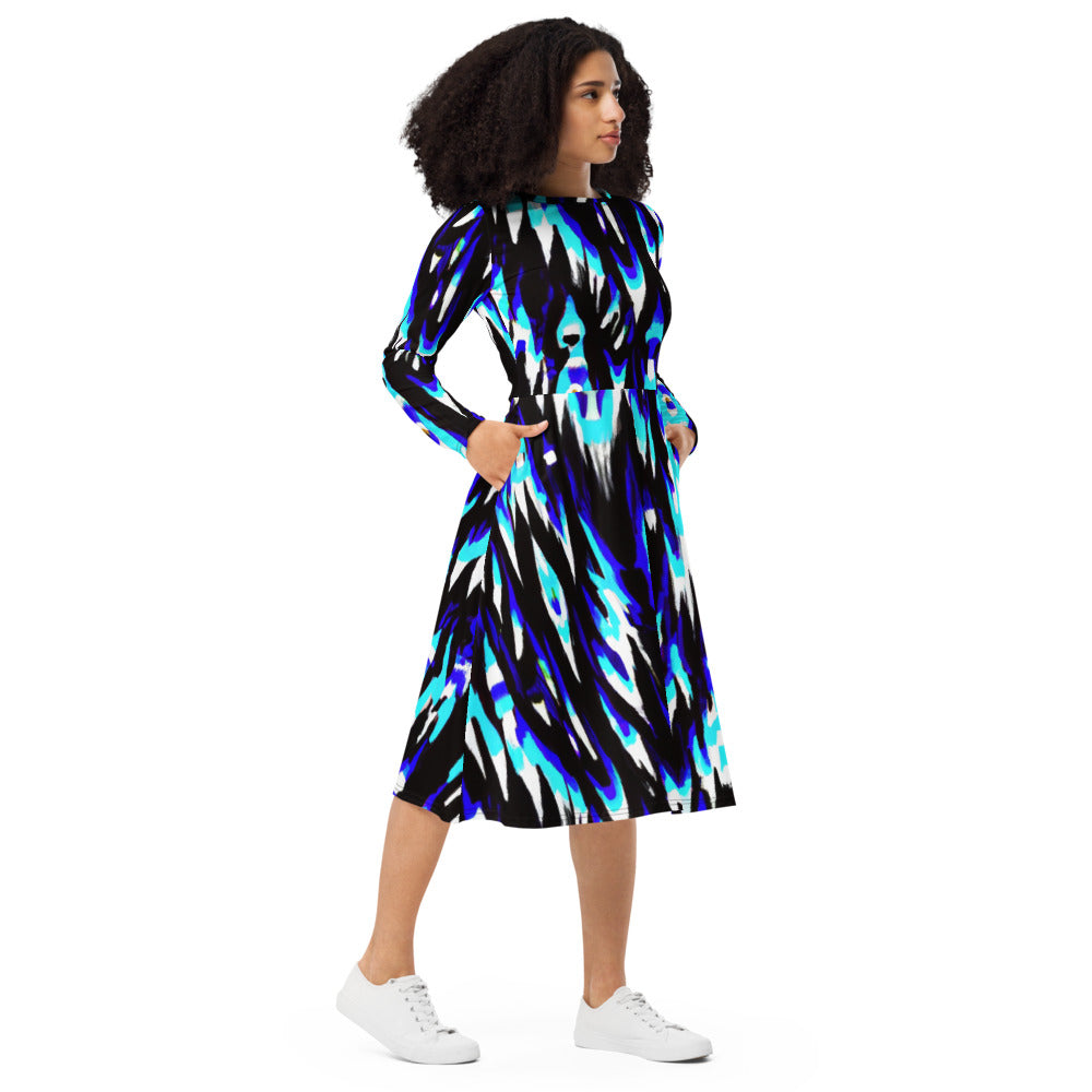 Regal Long Sleeve Midi Dress