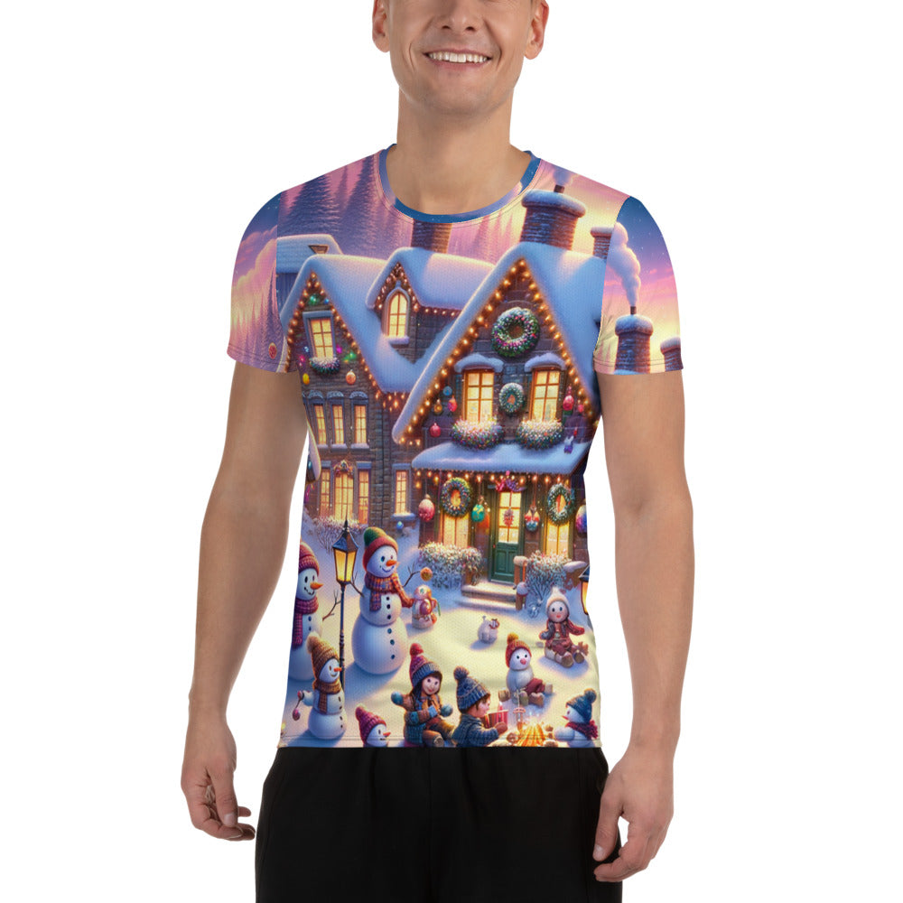 Whimsical Winter Wear Men's Athletic T-Shirt