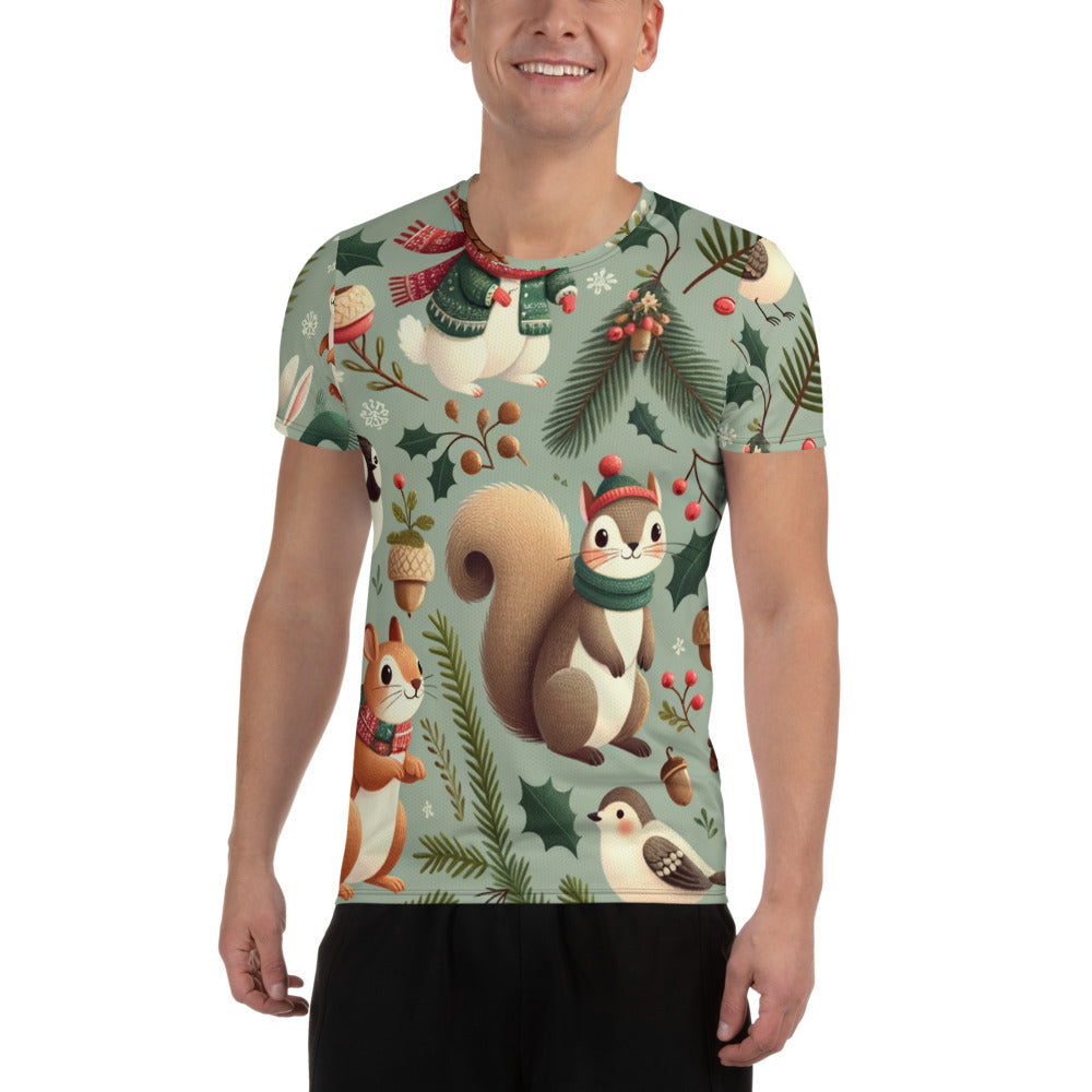 Whimsical Winter Wear Men's Athletic T-Shirt