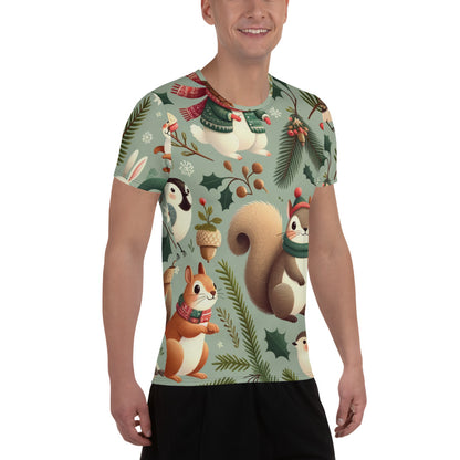 Whimsical Winter Wear Men's Athletic T-Shirt