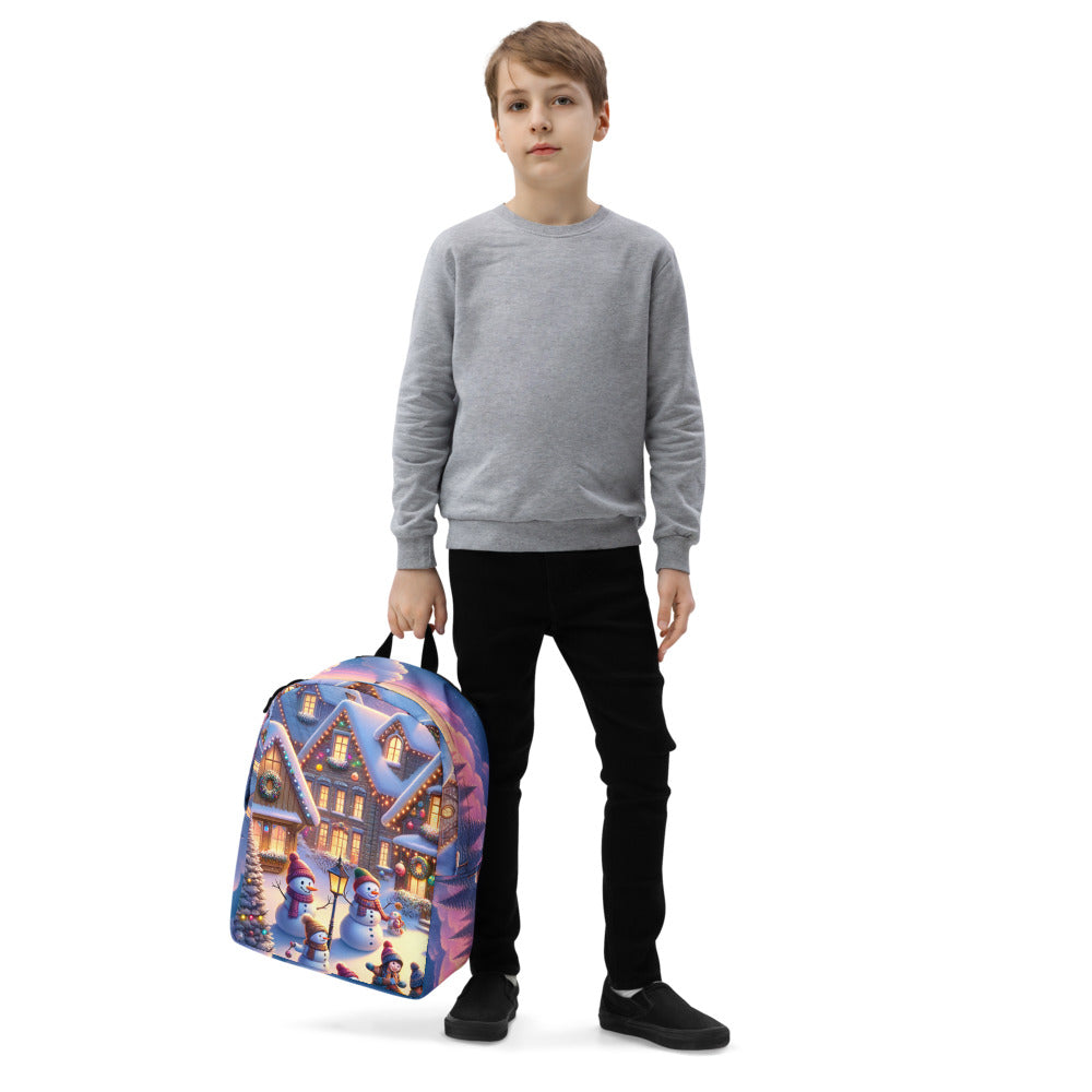 Whimsical Winter Wear Minimalist Backpack