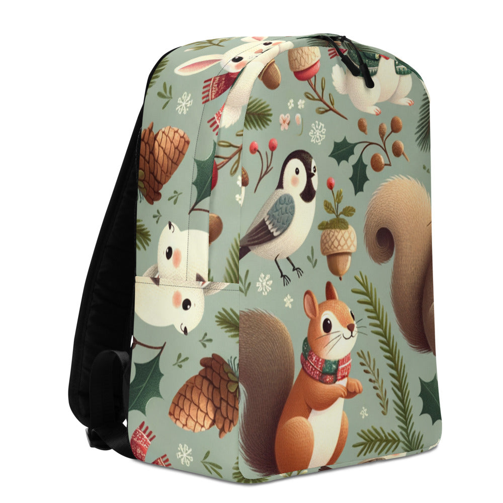 Whimsical Winter Wear Minimalist Backpack
