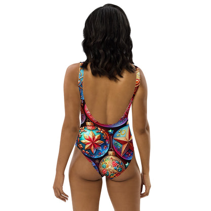 Whimsical Winter Wear One-Piece Swimsuit