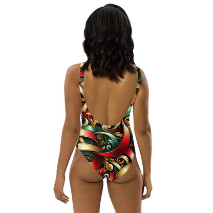 Whimsical Winter Wear One-Piece Swimsuit