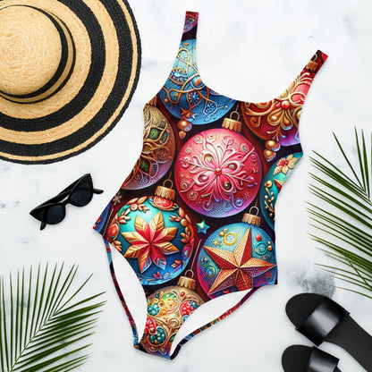 Whimsical Winter Wear One-Piece Swimsuit