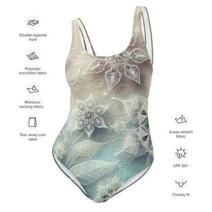 Whimsical Winter Wear One-Piece Swimsuit
