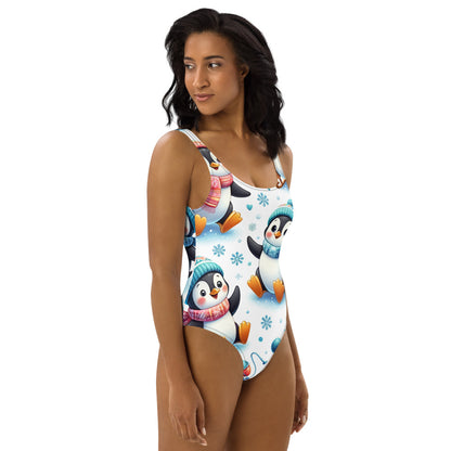 Whimsical Winter Wear One-Piece Swimsuit