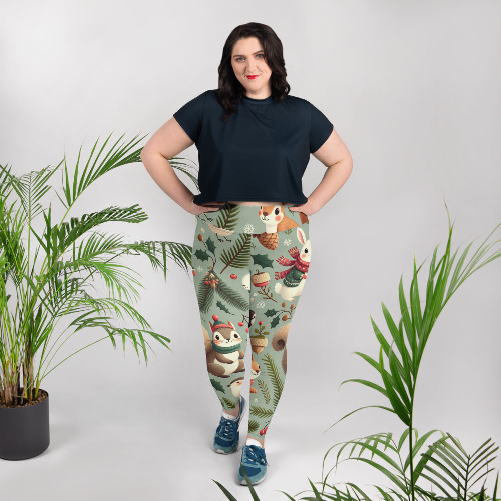 Whimsical Winter Wear Plus Size Leggings