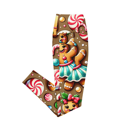 Whimsical Winter Wear Crossover Leggings with Pockets