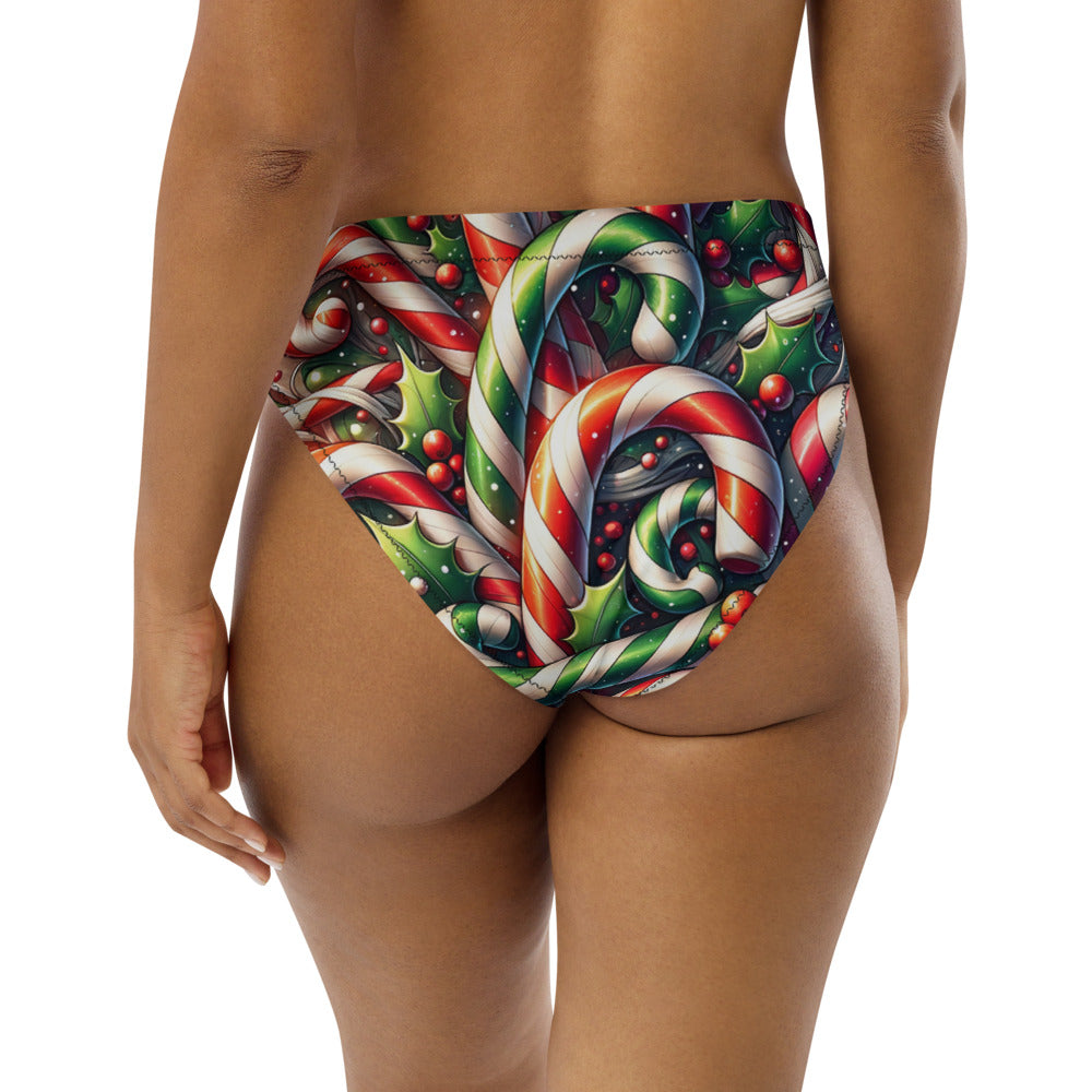 Whimsical Winter Wear High-Waisted Bikini Bottom