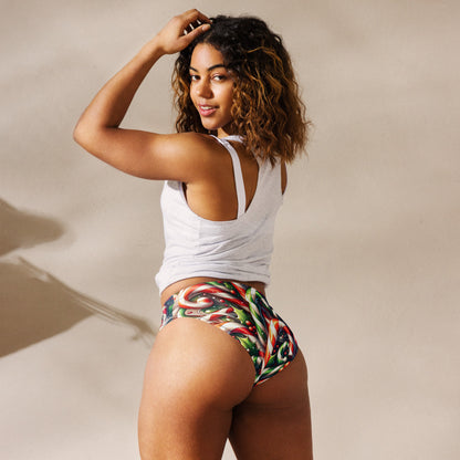 Whimsical Winter Wear High-Waisted Bikini Bottom