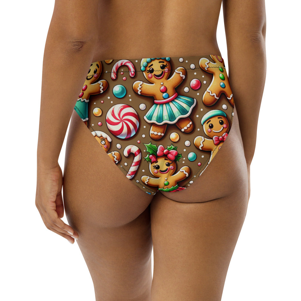 Whimsical Winter Wear High-Waisted Bikini Bottom