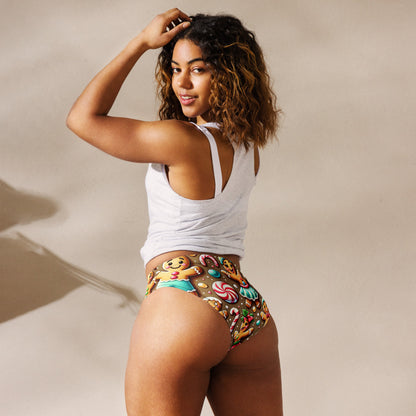 Whimsical Winter Wear High-Waisted Bikini Bottom