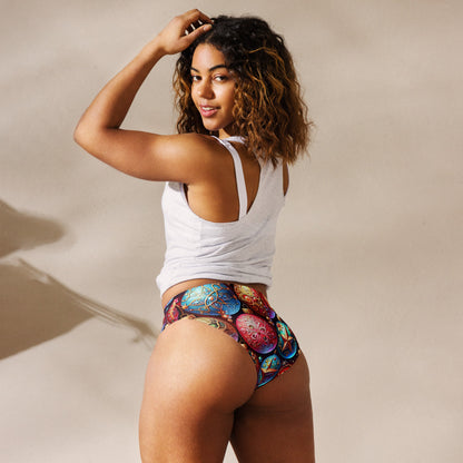 Whimsical Winter Wear High-Waisted Bikini Bottom