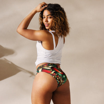 Whimsical Winter Wear High-Waisted Bikini Bottom
