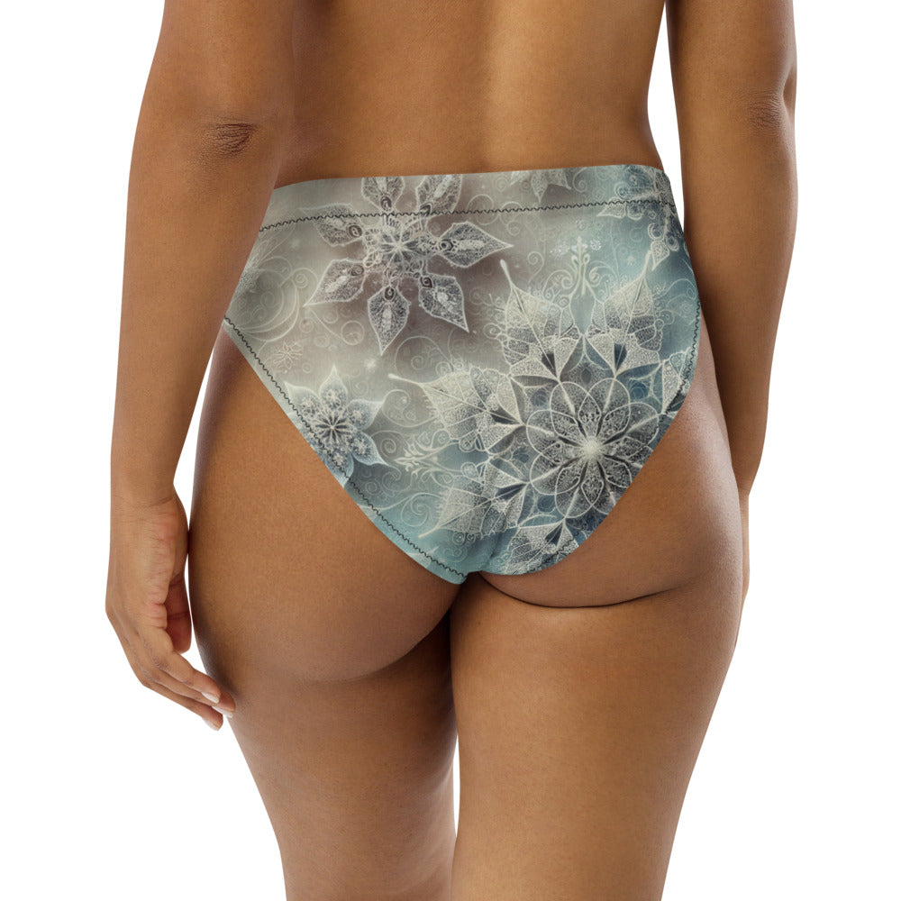 Whimsical Winter Wear High-Waisted Bikini Bottom