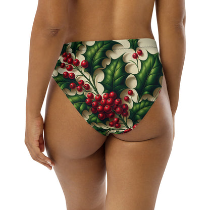 Whimsical Winter Wear High-Waisted Bikini Bottom