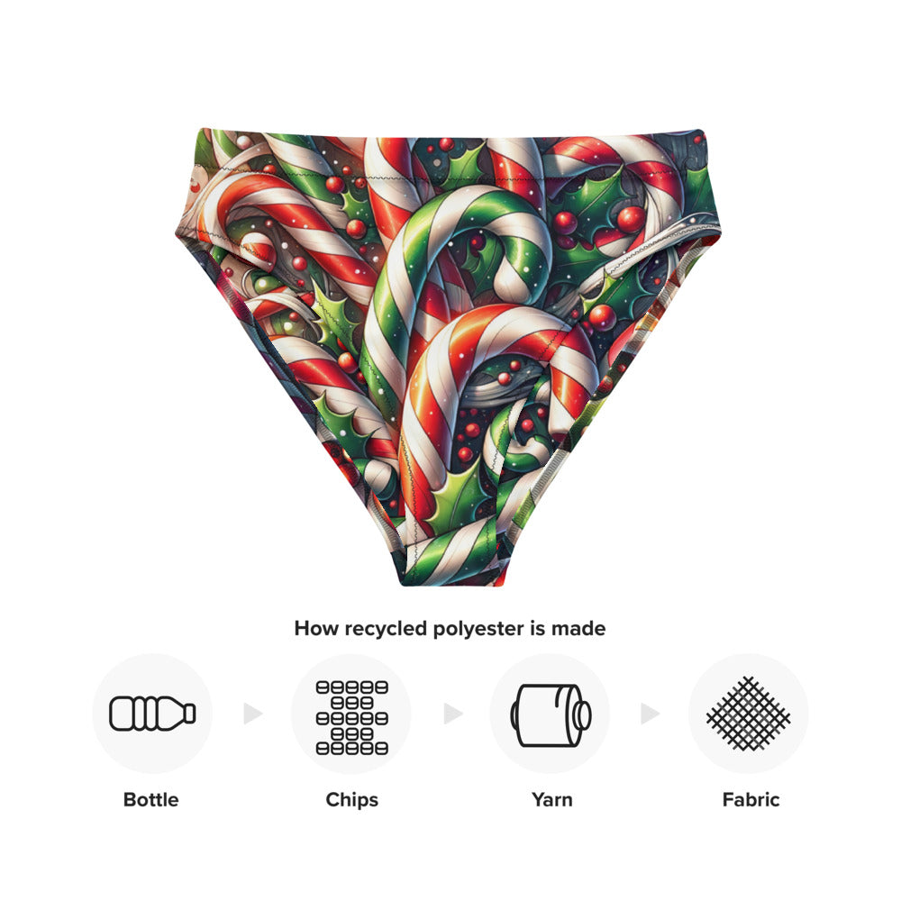 Whimsical Winter Wear High-Waisted Bikini Bottom