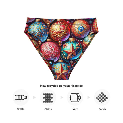 Whimsical Winter Wear High-Waisted Bikini Bottom