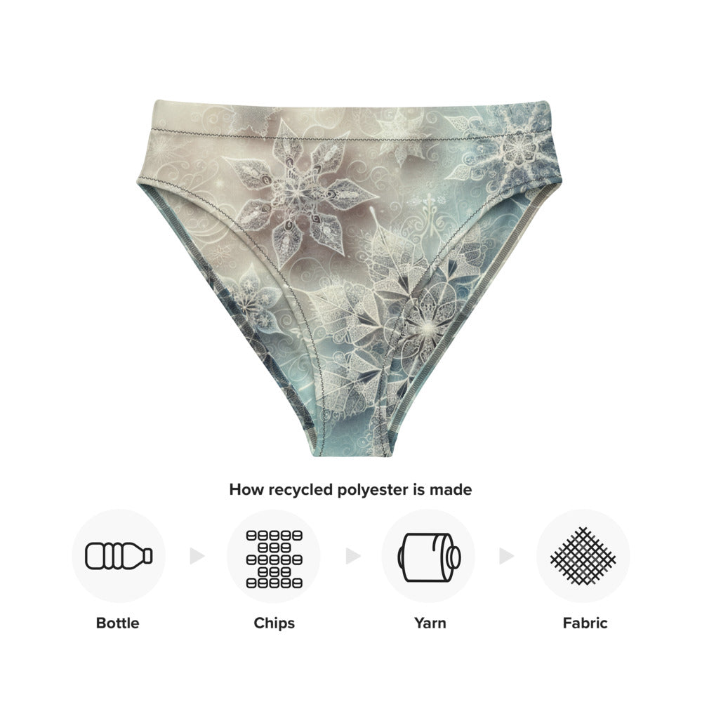 Whimsical Winter Wear High-Waisted Bikini Bottom