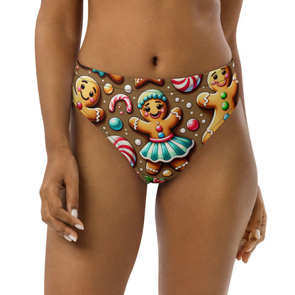 Whimsical Winter Wear High-Waisted Bikini Bottom
