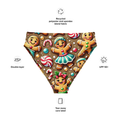 Whimsical Winter Wear High-Waisted Bikini Bottom