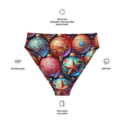 Whimsical Winter Wear High-Waisted Bikini Bottom