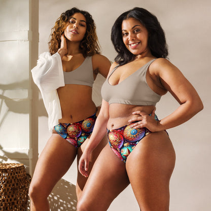Whimsical Winter Wear High-Waisted Bikini Bottom