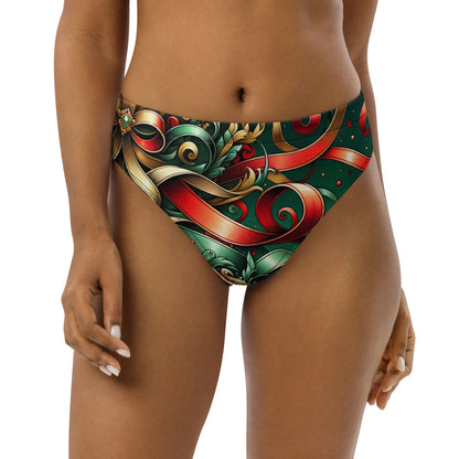 Whimsical Winter Wear High-Waisted Bikini Bottom
