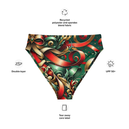 Whimsical Winter Wear High-Waisted Bikini Bottom