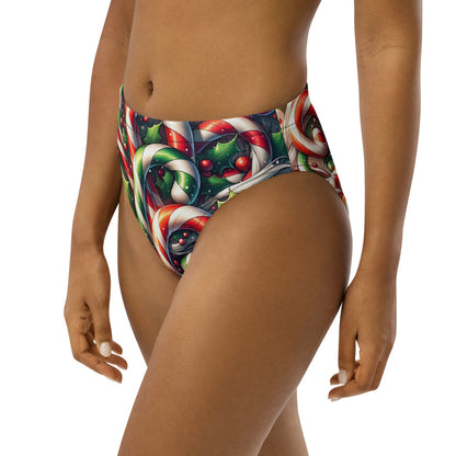 Whimsical Winter Wear High-Waisted Bikini Bottom