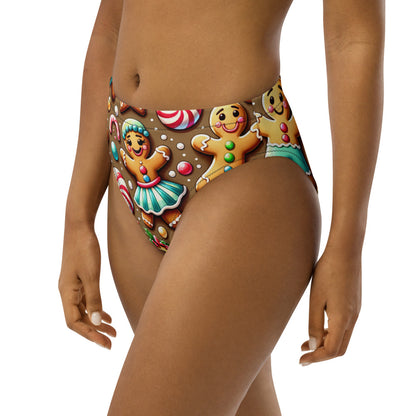 Whimsical Winter Wear High-Waisted Bikini Bottom