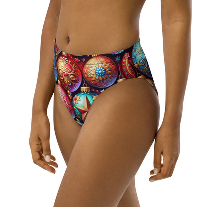 Whimsical Winter Wear High-Waisted Bikini Bottom