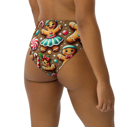 Whimsical Winter Wear High-Waisted Bikini Bottom