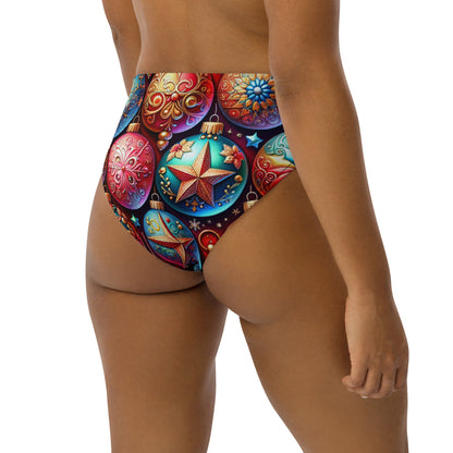 Whimsical Winter Wear High-Waisted Bikini Bottom