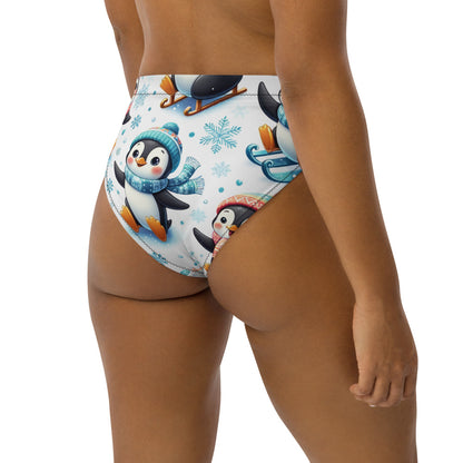Whimsical Winter Wear High-Waisted Bikini Bottom