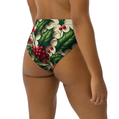 Whimsical Winter Wear High-Waisted Bikini Bottom