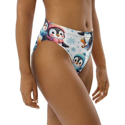 Whimsical Winter Wear High-Waisted Bikini Bottom
