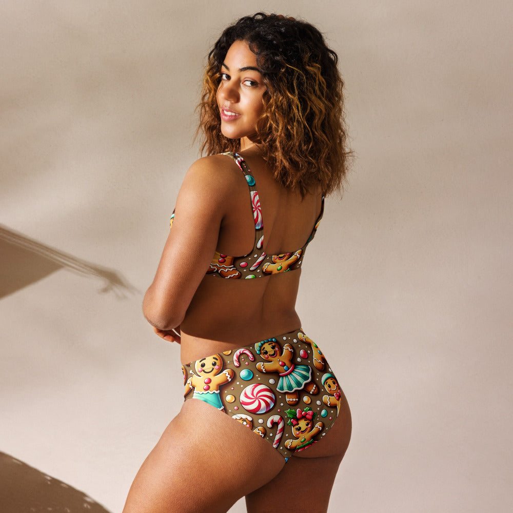 Whimsical Winter Wear High-Waisted Bikini