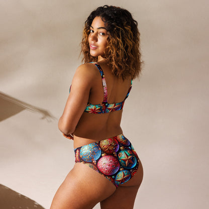 Whimsical Winter Wear High-Waisted Bikini