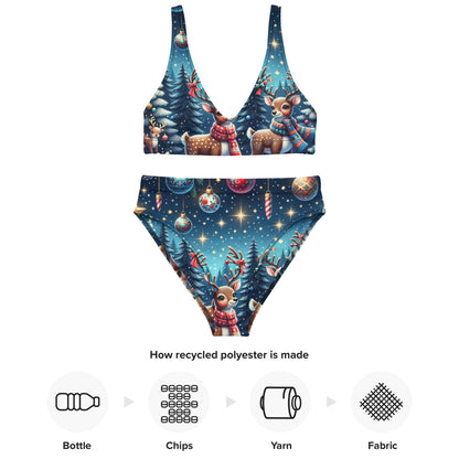 Whimsical Winter Wear High-Waisted Bikini