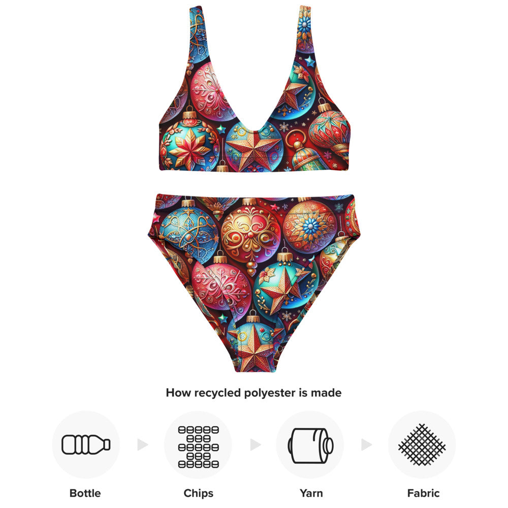 Whimsical Winter Wear High-Waisted Bikini