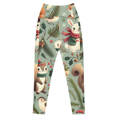 Whimsical Winter Wear Leggings with Pockets